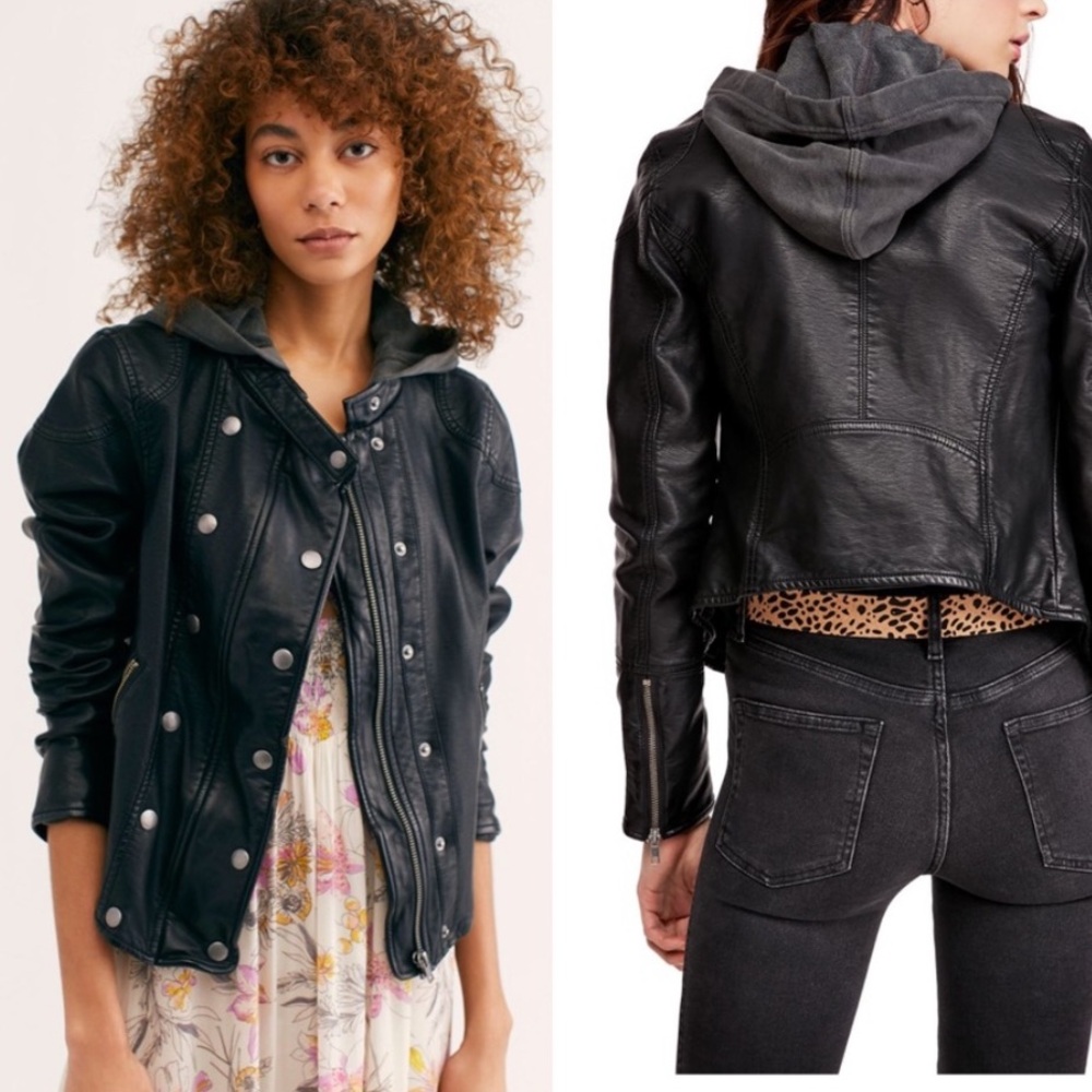 Free People Dawn Vegan Faux Leather Jacket - Picture 8 of 16